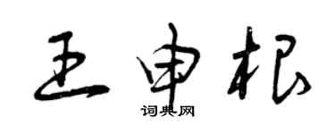 曾庆福王申根草书个性签名怎么写