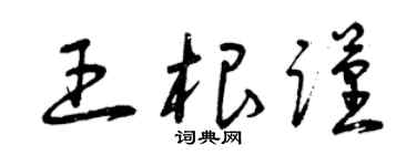 曾庆福王根谨草书个性签名怎么写