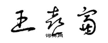曾庆福王喜富草书个性签名怎么写