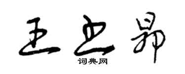 曾庆福王书昂草书个性签名怎么写