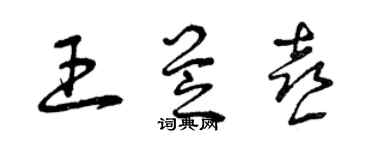 曾庆福王芝喜草书个性签名怎么写