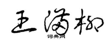 曾庆福王满柳草书个性签名怎么写