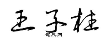 曾庆福王子柱草书个性签名怎么写