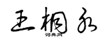 曾庆福王桐水草书个性签名怎么写