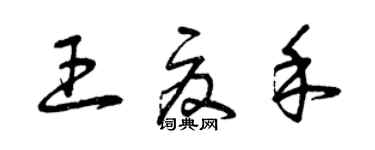 曾庆福王夏禾草书个性签名怎么写