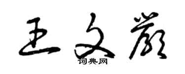 曾庆福王文严草书个性签名怎么写