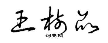 曾庆福王树品草书个性签名怎么写