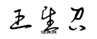 曾庆福王望召草书个性签名怎么写