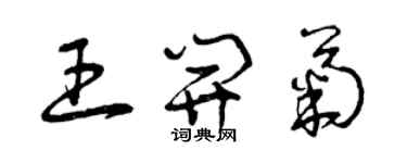 曾庆福王开菊草书个性签名怎么写