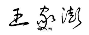 曾庆福王家澎草书个性签名怎么写