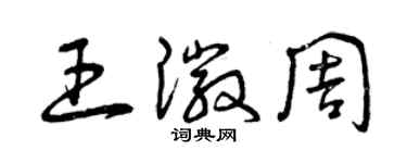 曾庆福王徽周草书个性签名怎么写