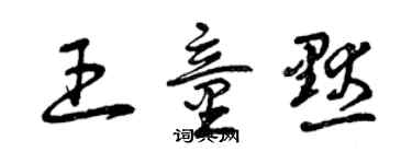 曾庆福王童默草书个性签名怎么写