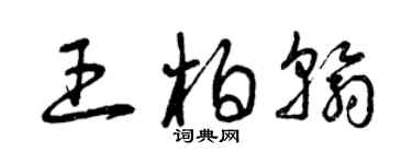 曾庆福王柏翰草书个性签名怎么写