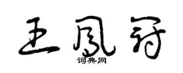曾庆福王凤冠草书个性签名怎么写