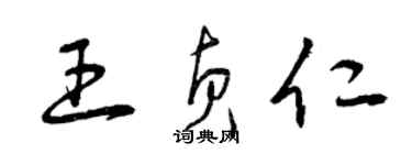 曾庆福王贞仁草书个性签名怎么写