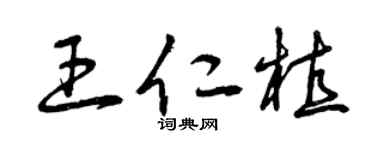 曾庆福王仁植草书个性签名怎么写