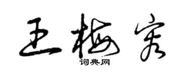 曾庆福王梅容草书个性签名怎么写