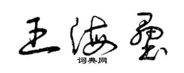曾庆福王海垒草书个性签名怎么写