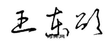 曾庆福王东颂草书个性签名怎么写