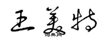 曾庆福王美特草书个性签名怎么写