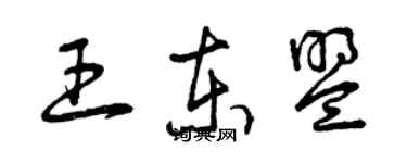 曾庆福王东盟草书个性签名怎么写