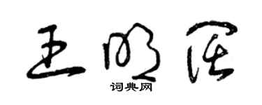曾庆福王明阔草书个性签名怎么写