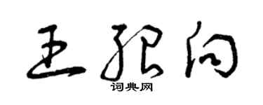 曾庆福王绍向草书个性签名怎么写