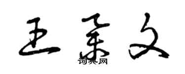 曾庆福王举文草书个性签名怎么写