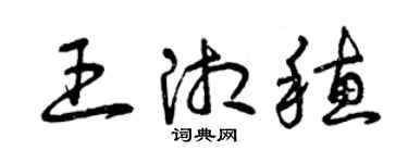 曾庆福王湘穗草书个性签名怎么写