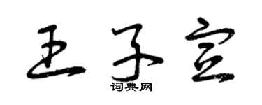 曾庆福王子宣草书个性签名怎么写