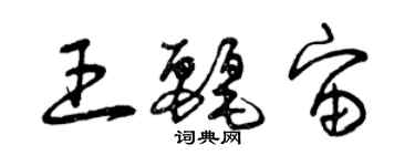 曾庆福王丽宙草书个性签名怎么写