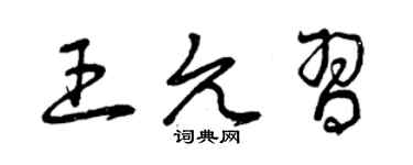 曾庆福王允习草书个性签名怎么写