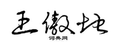曾庆福王傲地草书个性签名怎么写