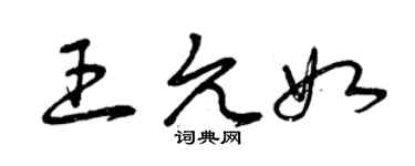 曾庆福王允如草书个性签名怎么写