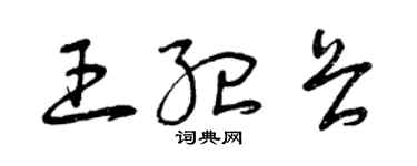 曾庆福王纪畏草书个性签名怎么写