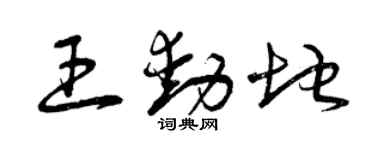 曾庆福王动地草书个性签名怎么写
