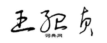 曾庆福王纪贞草书个性签名怎么写