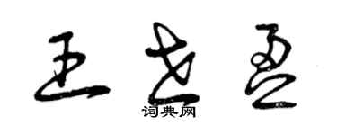 曾庆福王世盈草书个性签名怎么写