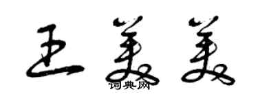 曾庆福王美美草书个性签名怎么写