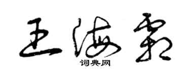 曾庆福王海霜草书个性签名怎么写