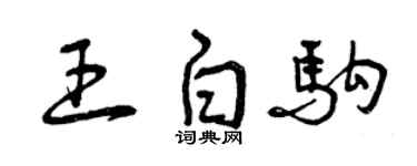曾庆福王白驹草书个性签名怎么写