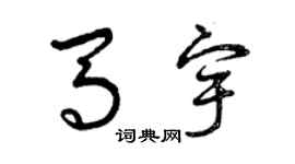 曾庆福马宇草书个性签名怎么写