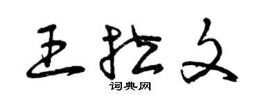 曾庆福王拉文草书个性签名怎么写