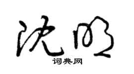 曾庆福沈明草书个性签名怎么写