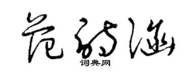 曾庆福范诗涵草书个性签名怎么写
