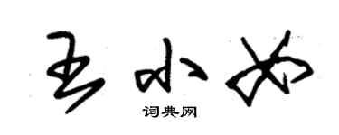 朱锡荣王小女草书个性签名怎么写