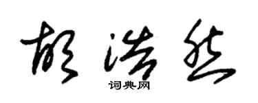 朱锡荣胡浩然草书个性签名怎么写