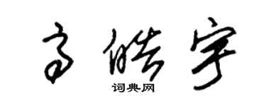 朱锡荣高皓宇草书个性签名怎么写