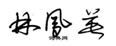 朱锡荣林凤英草书个性签名怎么写