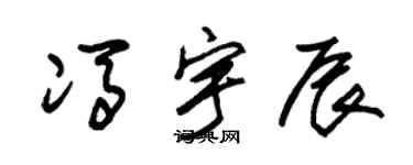 朱锡荣冯宇辰草书个性签名怎么写